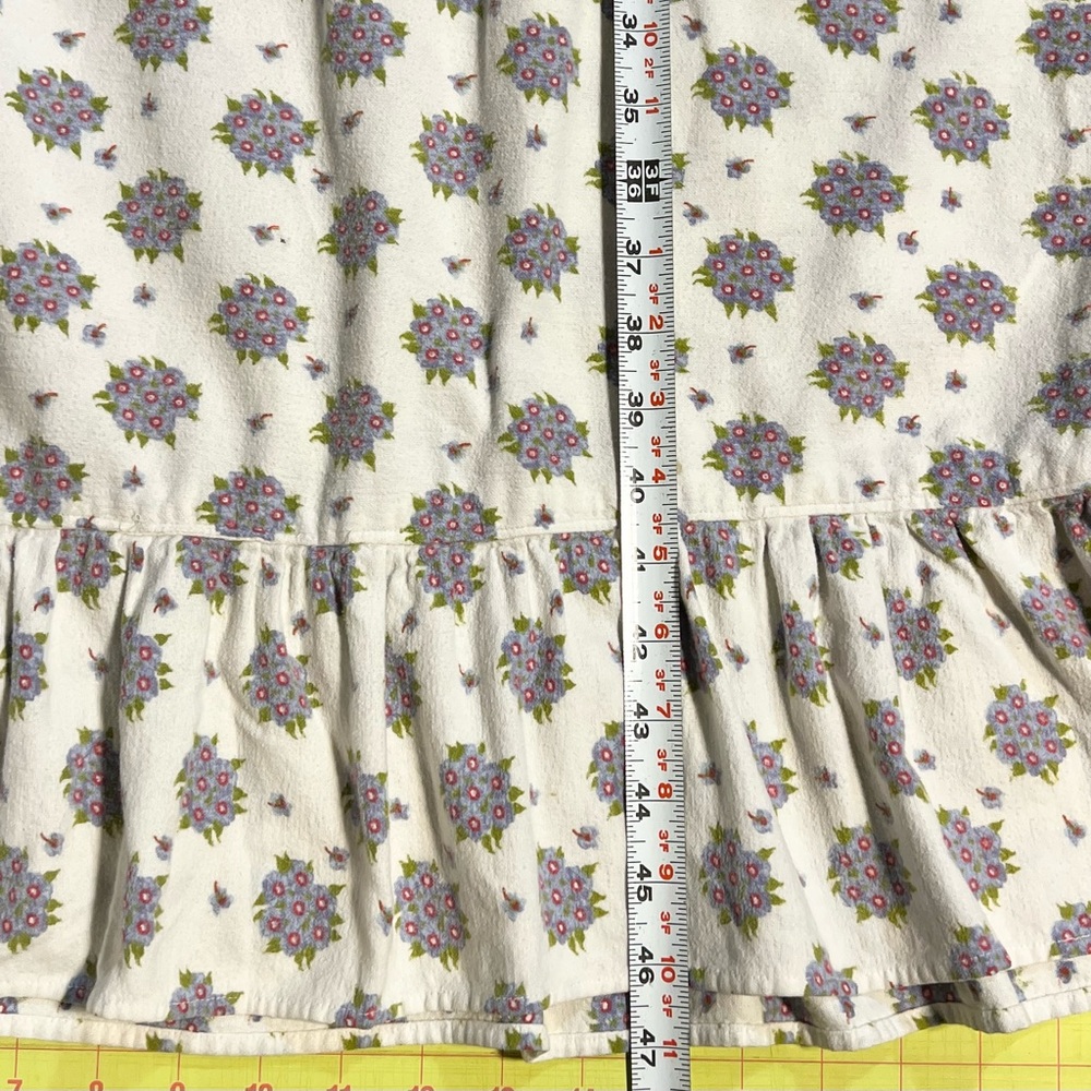 VINTAGE floral flannel brushed cotton floral nightgown‎ ruffle maxi long sleeve - Picture 13 of 16